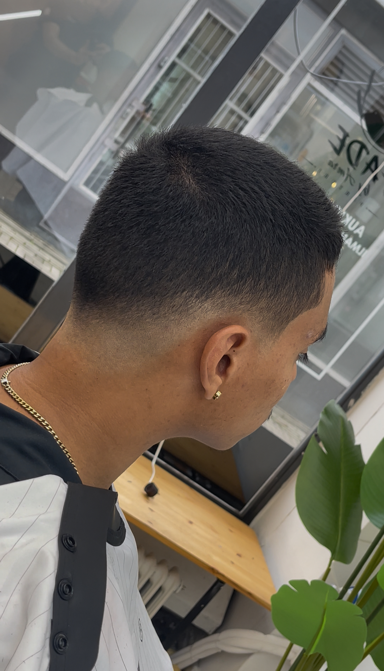 Textured haircut with fade